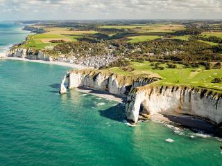 vue aérienne des falaises du Tilleul-Etretat