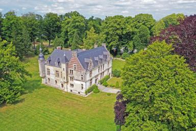 vue aérienne du château de Gromesnil et de son parc à Saint-Romain-de-Colbosc