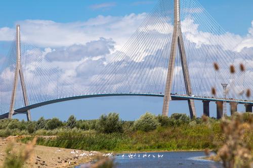 Le pont de Normandie et l'estuaire de la Seine