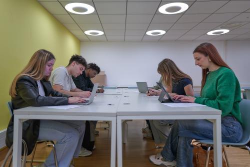 Des étudiants en train de travailler au sein de l'Université du Havre