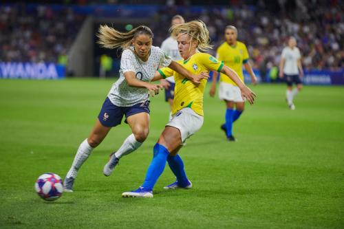 Joueuses de foot lors de la coupe du monde féminine Fifa au Havre