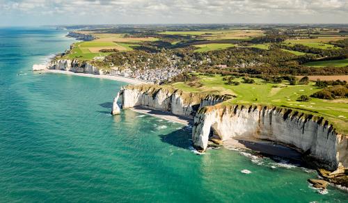 vue aérienne des falaises du Tilleul-Etretat