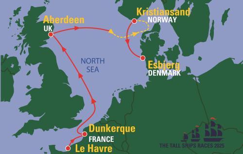 Parcours de la course The Tall Ships Races 2025