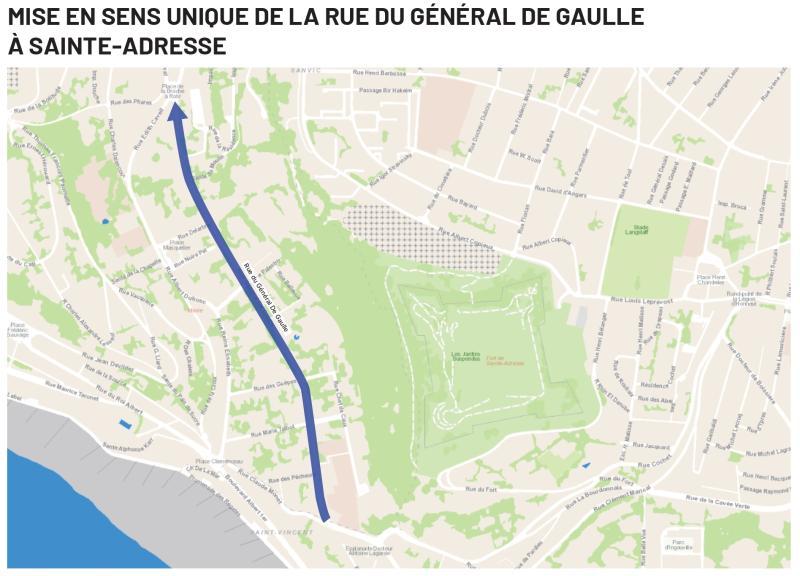 Mise en sens unique de la RD79 à Sainte-Adresse - Automne 2023