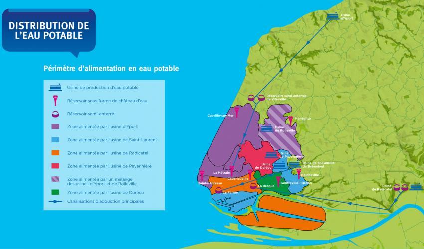 Cartographie de distribution de l'eau potable