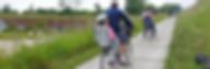 Des cyclistes aux Jardins suspendus lors du Vélotour